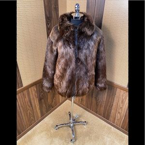 Vintage Elan Furs Evans Furs At Lazarus Beaver Fur Zippered Coat Jacket